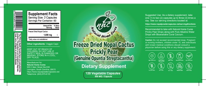 Nopal Powder Capsules - Nopal Cactus (Prickly Pear) Label